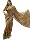 Vasthrlay Womens Printed Unstitched Beige Saree
