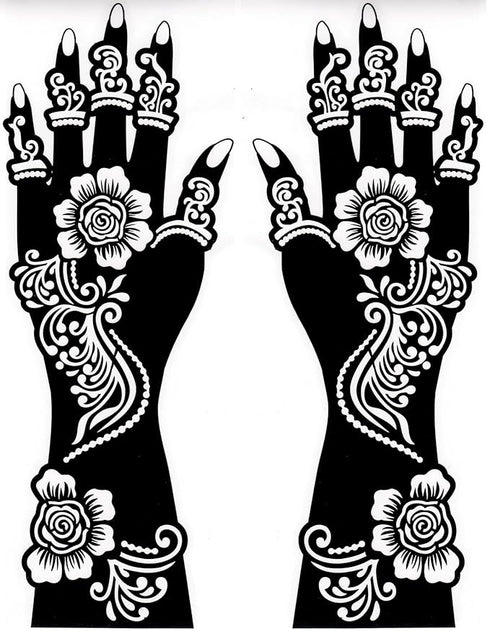 Mehndi Stickers for Hands, Small Size