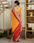 Vasthrlay Georgette Embroidery Unstitched Turmeric Yellow Saree