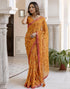 Vasthrlay Georgette Bandhani Unstitched Purple Saree