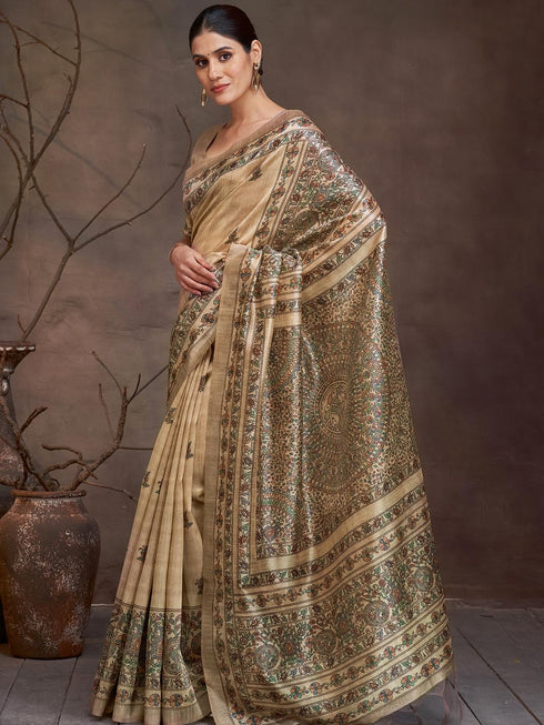 Vasthrlay Madhubani Printed Unstitched Hs Ethnic Wear