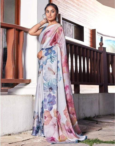 Vasthrlay Printed Tassels Unstitched Maroon Saree