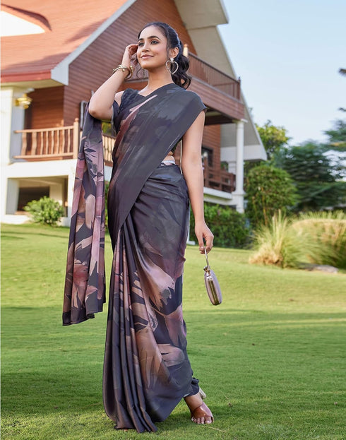 Vasthrlay Printed Tassels Unstitched Maroon Saree