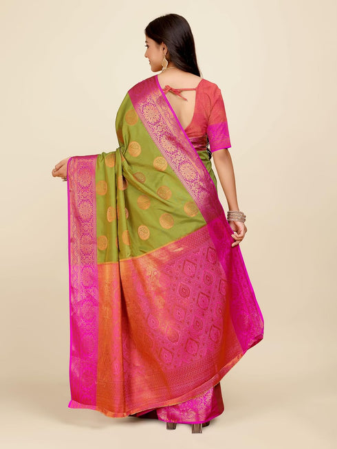 Vasthrlay Banarasi Mehendi Ethnic Wear