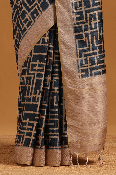 Vasthrlay Tussar Geometric Printed