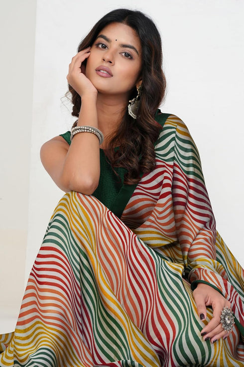 Vasthrlay Fashion Chiffon Georgette Teal Ethnic Wear