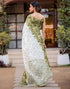 Vasthrlay Womens Printed Unstitched White Saree