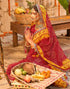 Vasthrlay Georgette Embroidery Unstitched Red Saree