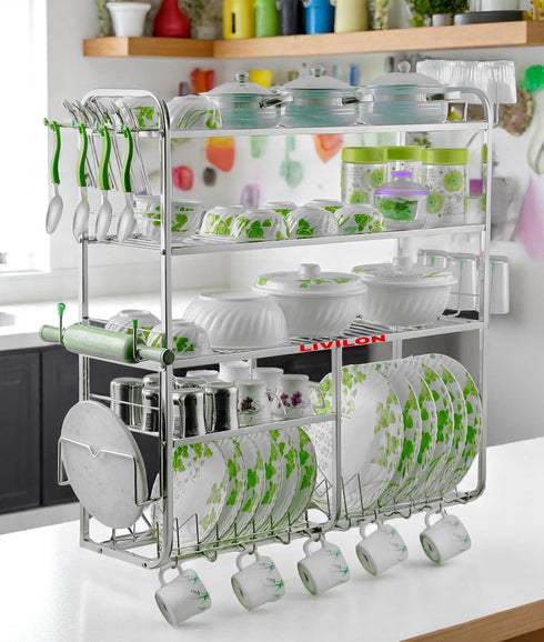 L Livilon Wall Mount Kitchen Utensils Dish Rack