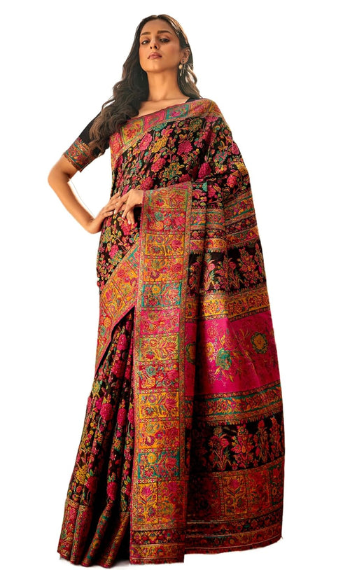 Vasthrlay Women's Kasamiri Designer Unstitched Saree