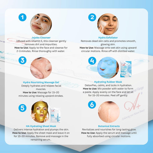 A+ Hydra Facial Korean Monodose Kit | 6 Step Facial Kit