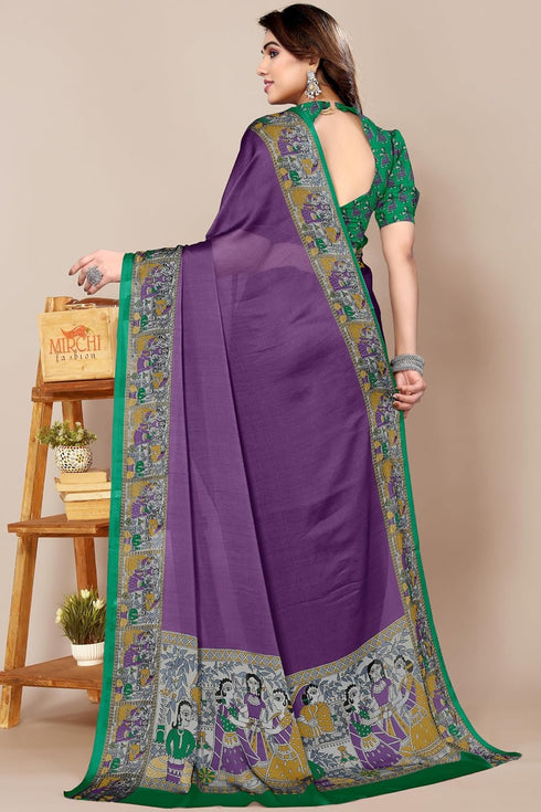 Vasthrlay Fashion Chiffon Georgette Teal Ethnic Wear