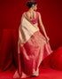 Vasthrlay Womens Weaving Unstitched Cream Saree