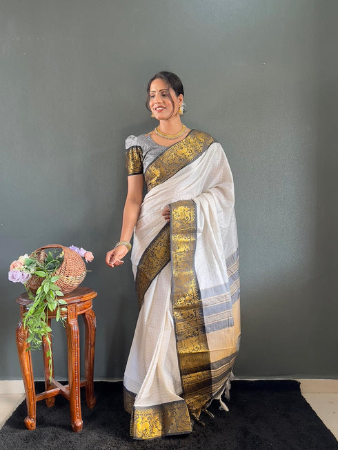 Vasthrlay Kanjivaram Traditional Contrast Included