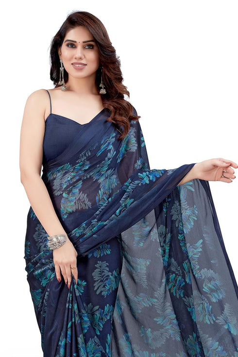 Vasthrlay Fashion Chiffon Turquoise Ethnic Wear