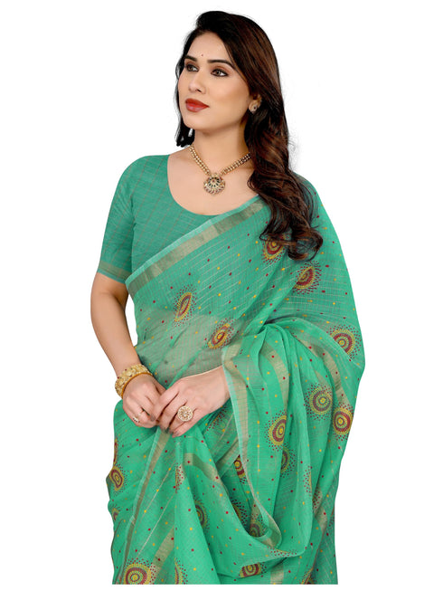 Vasthrlay Pink Unstitched Saree