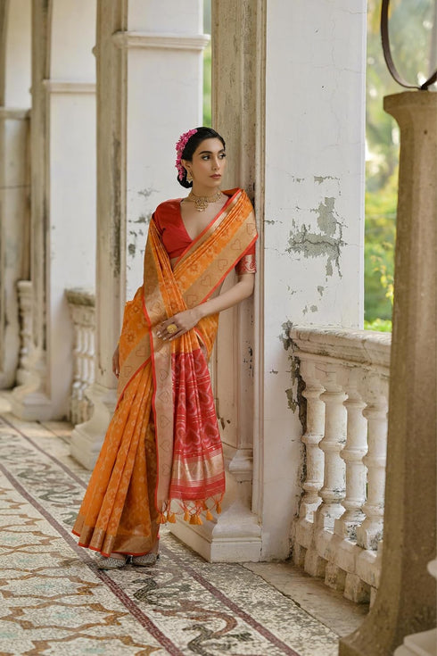 Vasthrlay Silk Saree Floral Patola Design