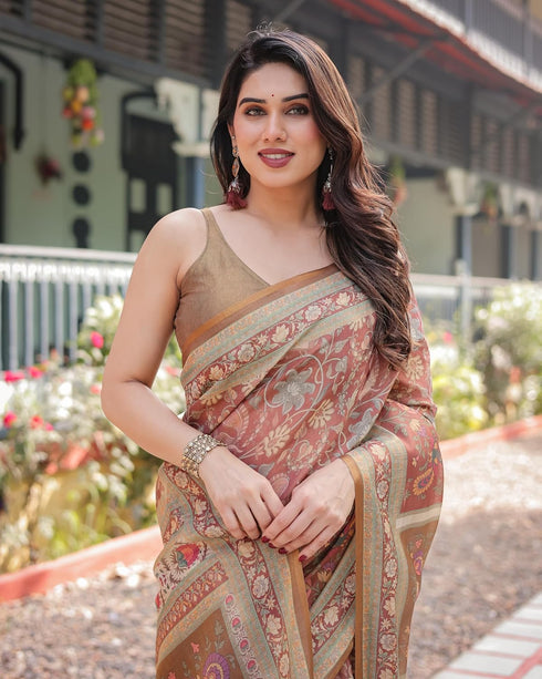 Vasthrlay Turquoise Embroidery Traditional Saree