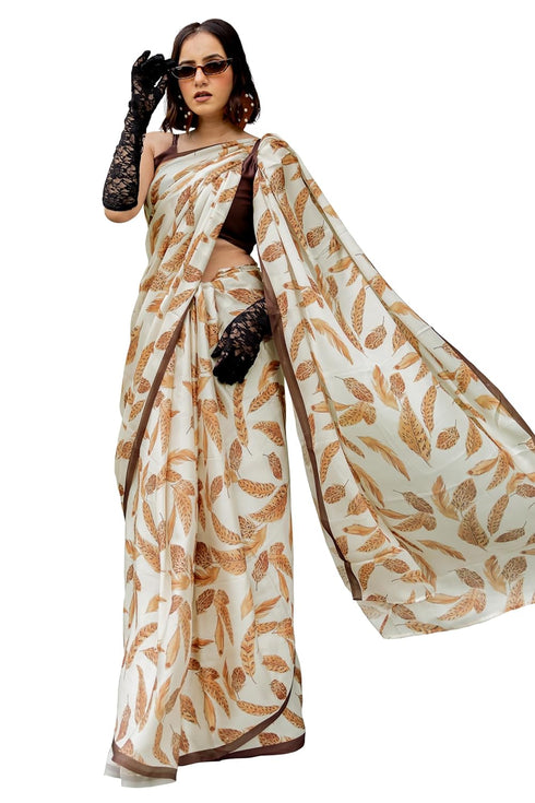 Vasthrlay Fashion Georgette Off Multicolor Ethnic Wear
