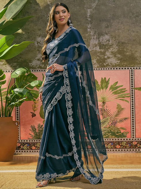 Vasthrlay Tissue Maroon Saree