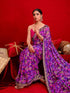 Vasthrlay Chiffon Tassels Unstitched Dark Green Saree
