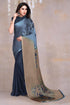 Vasthrlay Fashion Chiffon Printed Grey Ethnic Wear