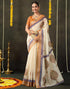 Vasthrlay Special Printed Unstitched Beige Saree