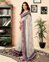 Vasthrlay Womens Printed Unstitched Dark Green Saree