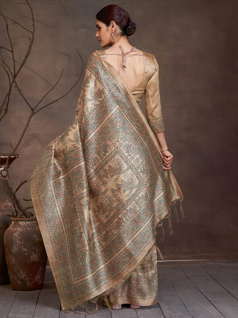 Vasthrlay Madhubani Printed Unstitched Hs Ethnic Wear
