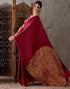 Vasthrlay Printed Tassels Unstitched Red Saree