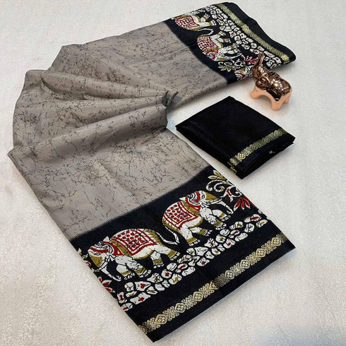Vasthrlay Kalamkari Elephant Contrast
