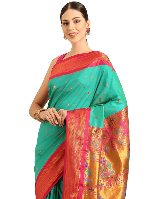 Vasthrlay Paithani Orange Saree