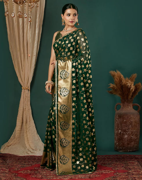 Vasthrlay Georgette Printed Unstitched Maroon Saree