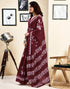Vasthrlay Womens Printed Unstitched Dark Green Saree