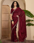 Vasthrlay Womens Scalloped Unstitched Maroon Saree