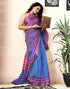 Vasthrlay Womens Printed Multicolour Saree With Unstitched Blouse Piece