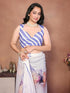 Vasthrlay White4 Womens Linen Ready To Wear Saree