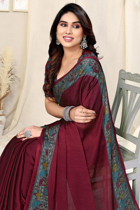 Vasthrlay Fashion Chiffon Georgette Teal Ethnic Wear
