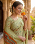 Vasthrlay Womens Printed Unstitched Navy Blue Saree
