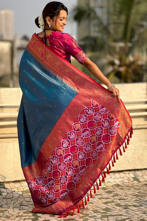 Vasthrlay Kanjivaram Patola Unstitched Ethnic Wear