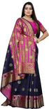 Vasthrlay Banarasi Blue Orange Ethnic Wear