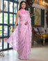 Vasthrlay Georgette Printed Unstitched Orange Saree