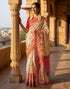 Vasthrlay Banglori Printed Unstitched Peach Saree