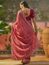 Vasthrlay Georgette Embroidery Peach Saree
