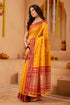 Vasthrlay Orange Jacquard Unstitched Saree
