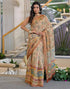 Vasthrlay Shimmer Printed Unstitched Beige Saree