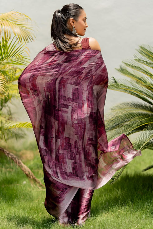 Vasthrlay Fashion Georgette Abstract Dusty Ethnic Wear