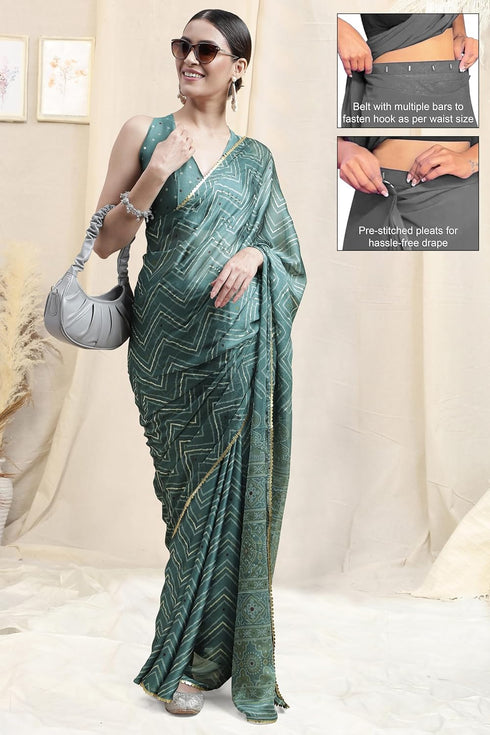 Vasthrlay Fashion Chiffon Chevron Printed Ethnic Wear