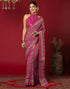 Vasthrlay Georgette Bandhani Rani Pink Saree With Unstitched Blouse Piece