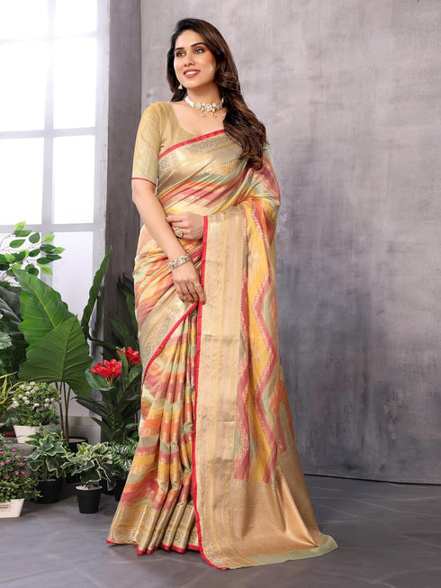 VasthrlayJacquard Unstitched Maharani Pista Free Ethnic Wear